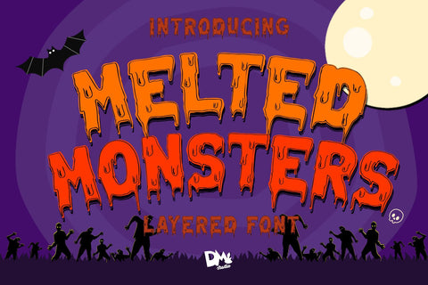 Melted Monster - Halloween Pack Layered Font Font Dm Letter Studio 