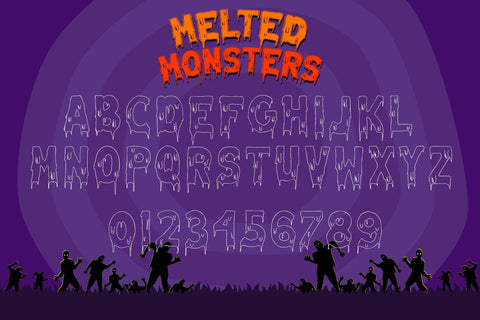 Melted Monster - Halloween Pack Layered Font Font Dm Letter Studio 