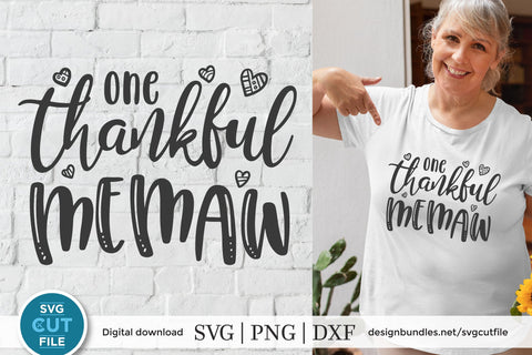 Memaw svg, one thankful memaw, cute memaw gift idea SVG SVG Cut File 