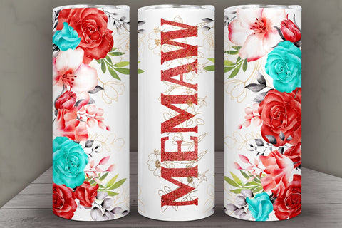 Memaw Tumbler Sublimation I Mothers Day Tumbler Wrap PNG Sublimation Happy Printables Club 