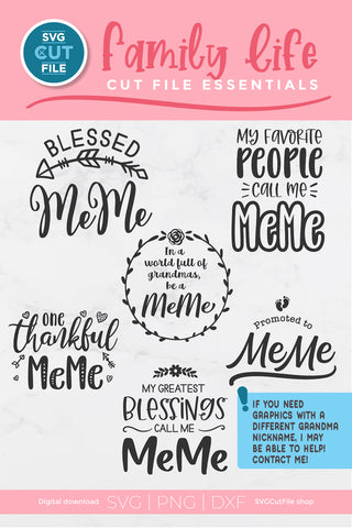 MeMe svg, Grandma MeMe bundle svg, Best Me Me ever, svg dxf png SVG SVG Cut File 