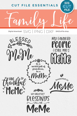 MeMe svg, Grandma MeMe bundle svg, Best Me Me ever, svg dxf png SVG SVG Cut File 