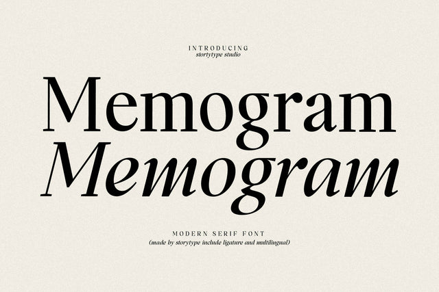 Memogram Typeface Font Storytype Studio 