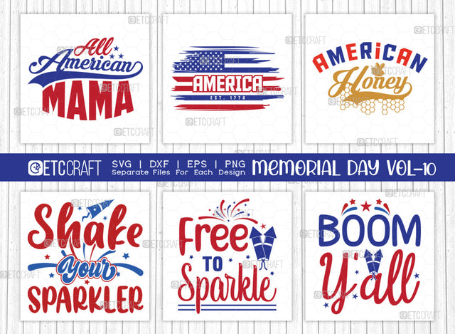 Memorial Day Bundle Vol-10 SVG Cut File | All American Mama Svg | American Svg | All American Grandma Svg | All American Mama Svg | Always Remember Svg | Star Spangled Cutie Svg | Quote Design SVG ETC Craft 