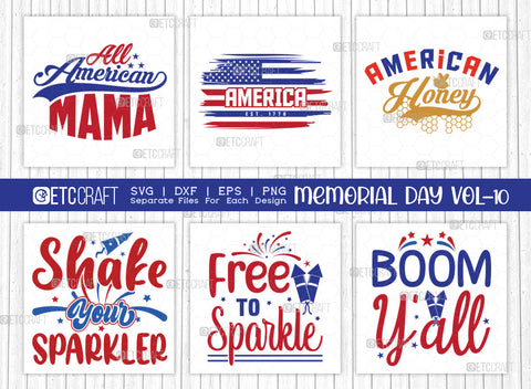 Memorial Day Bundle Vol-10 SVG Cut File | All American Mama Svg | American Svg | All American Grandma Svg | All American Mama Svg | Always Remember Svg | Star Spangled Cutie Svg | Quote Design SVG ETC Craft 