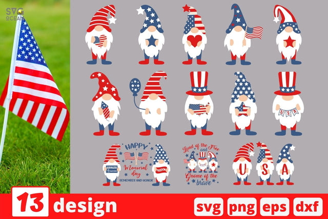 Memorial Day Gnomes SVG Bundle SVG SvgOcean 