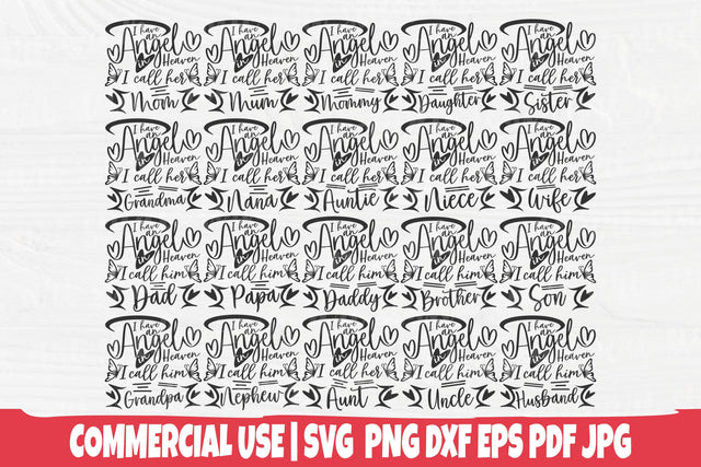 Memorial Day SVG - I have an Angel in Heaven SVG - Angel Wings Svg - Heaven Svg, Png, Dxf - In Loving Memory svg - Cricut Files - Silhouette SVG TonisArtStudio 