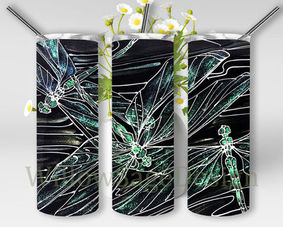 Memorial Dragonfly Tumbler Png, Dragonfly 20oz Tumbler Wrap, Sympathy Tumbler Design, Dragonfly Sublimation Design, Instant Download Sublimation WillowSageDesign 