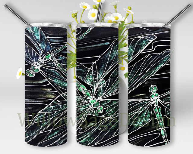 Memorial Dragonfly Tumbler Png, Dragonfly 20oz Tumbler Wrap, Sympathy Tumbler Design, Dragonfly Sublimation Design, Instant Download Sublimation WillowSageDesign 