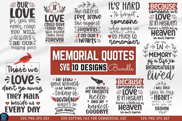 Memorial Quotes SVG Bundle SVG DESIGNISTIC 