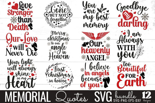 Memorial Quotes SVG bundle SVG DESIGNISTIC 