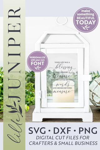 Memorial SVG | Your Life Was a Blessing SVG SVG LilleJuniper 