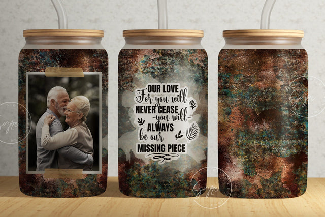 Memorial Tumbler Png Wrap, 16 oz Libbey Glass Can Tumbler, Your Wings Were Ready, Memorial Gift, Design With Picture, Memorial Cup, Digital Sublimation Syre Digital Creations 