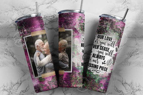 Memorial Tumbler Png Wrap, Our Love For You, Memorial Gift, Memorial Tumbler With Picture, Memorial Cup, 20 oz Skinny Sublimation Wrap Sublimation Syre Digital Creations 