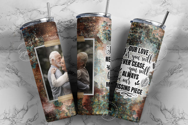 Memorial Tumbler Png Wrap, Our Love For You, Memorial Gift, Memorial Tumbler With Picture, Memorial Cup, 20 oz Skinny Sublimation Wrap Sublimation Syre Digital Creations 