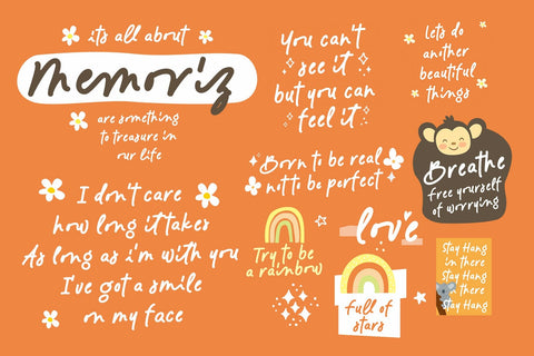 Memoriz - A Cute Handwritten Font Font Four Lines Std. 