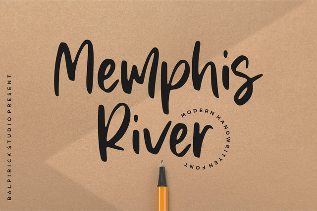 Memphis River Modern Handwritten Font Font Balpirick 