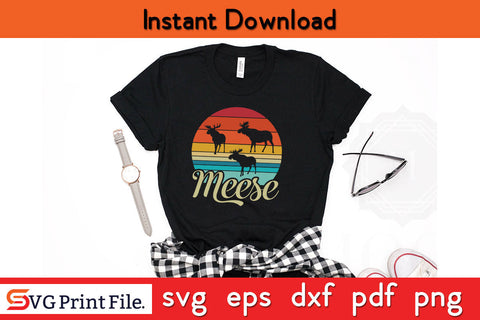 Mens Meese Funny Moose Hilarious Sarcastic T Shirt SVG PNG Cut