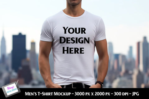 Men's Mockup Bundle | 4 Men's T-shirt Mockups | White Mock Up Photo Stacy's Digital Designs 