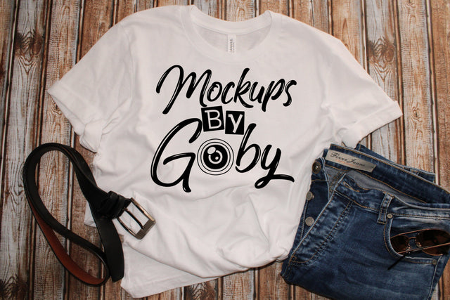 Mens Shirt Mockup, Man T-Shirt Styled Mock Up, Flat Lay Men Lifestyle Shirt Male Masculine Mockup, Bella Canvas 3001 White Mockup, Jpg File Mock Up Photo ArtStudio 