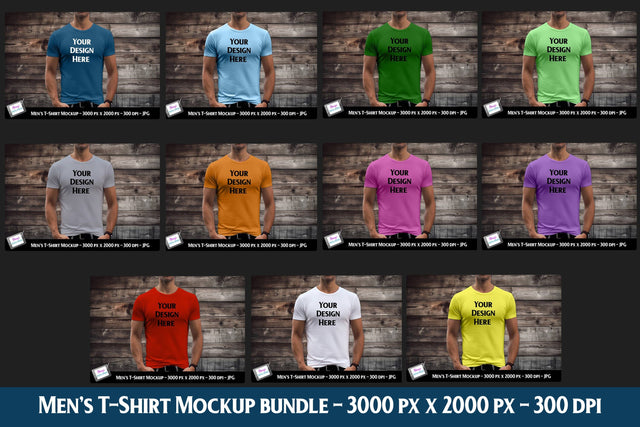 Men's T-Shirt Mockup Bundle | 11 Men's Model Mockups Mock Up Photo Stacy's Digital Designs 