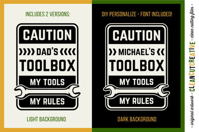 Mens Toolbox custom name decal - My Tools My Rules SVG file SVG CleanCutCreative 