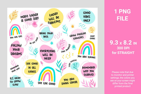 Mental healt sublimation tumbler, Positive affirmation tumbler design Sublimation KMarinaDesign 