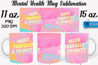 Mental Health 11 | 15 oz Mug Sublimation Sublimation Fly Design 