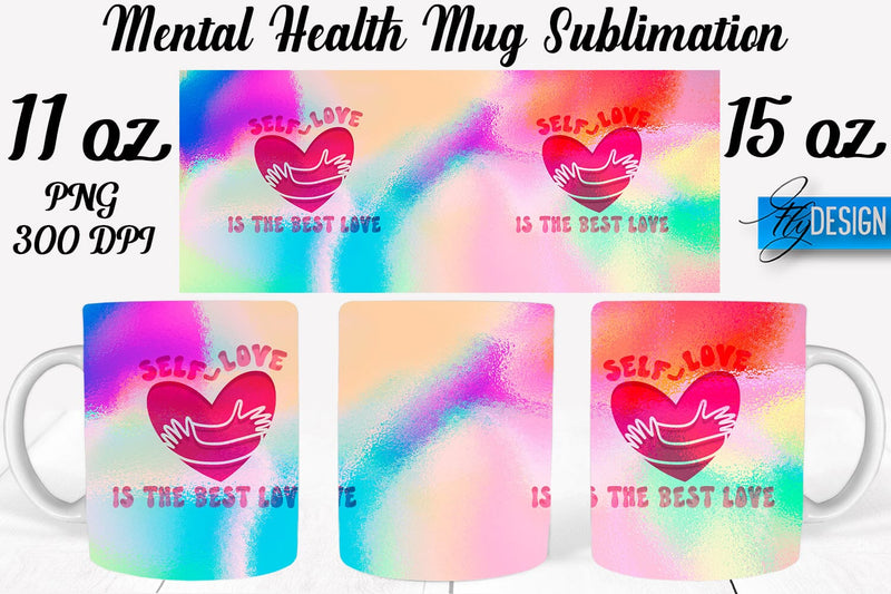 Mental Health 11 | 15 oz Mug Sublimation Sublimation Fly Design 