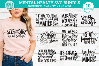 Mental Health Awareness SVG Bundle of 10 Designs SVG BriggsDigitalDesigns 