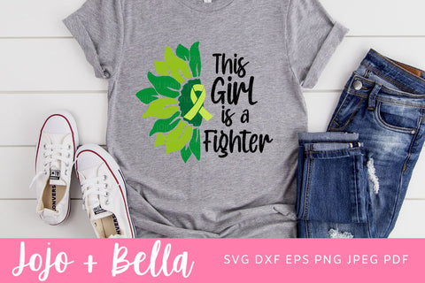 Mental Health Awareness Svg, This Girl Is A Fighter SVG, Green Ribbon SVG, Inspirational Quote, Svg files for Cricut, Silhouette SVG Jojo&Bella 