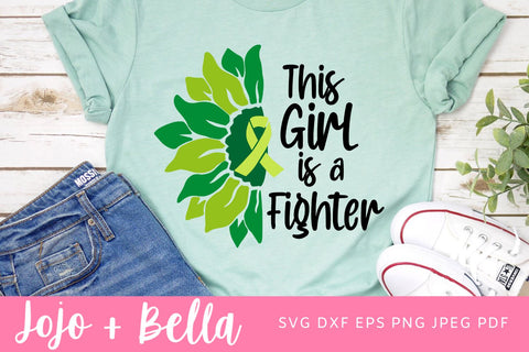 Mental Health Awareness Svg, This Girl Is A Fighter SVG, Green Ribbon SVG, Inspirational Quote, Svg files for Cricut, Silhouette SVG Jojo&Bella 