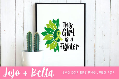 Mental Health Awareness Svg, This Girl Is A Fighter SVG, Green Ribbon SVG, Inspirational Quote, Svg files for Cricut, Silhouette SVG Jojo&Bella 