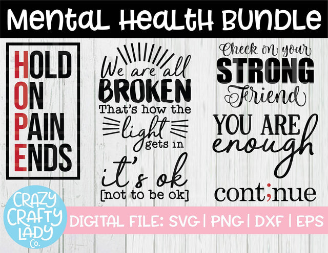 Mental Health Bundle SVG Crazy Crafty Lady Co.
