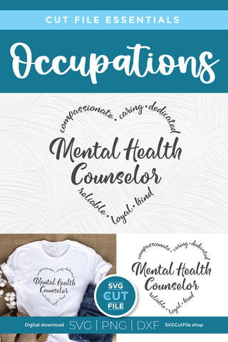 Mental Health Counselor svg SVG SVG Cut File 