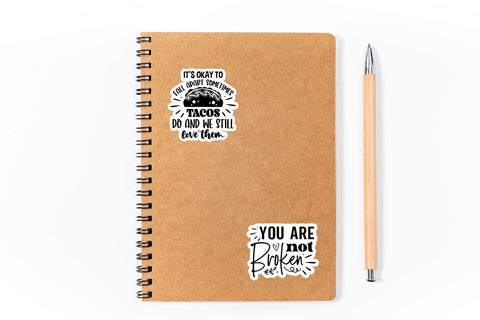 Mental Health Sticker Bundle Sublimation DESIGNS DARK 