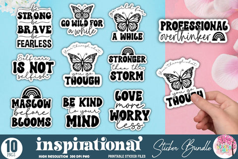 Mental Health Sticker Bundle Sublimation DESIGNS DARK 