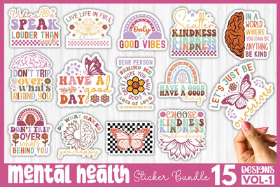 Mental Health Sticker Bundle Sublimation DESIGNS DARK 