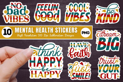 Mental Health Stickers Bundle Sublimation Regulrcrative 