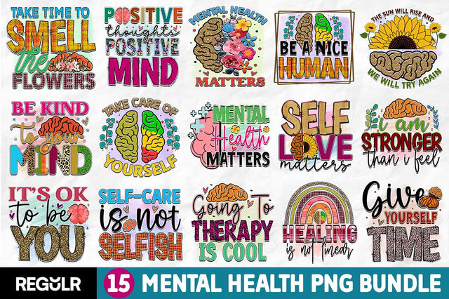 Mental Health Sublimation Bundle SVG Regulrcrative 