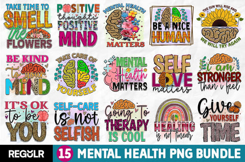 Mental Health Sublimation Bundle SVG Regulrcrative 