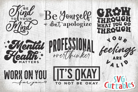 Mental Health svg Bundle - Mental Health svg - dxf - eps - png - Funny svg - Inspirational - Silhouette - Cricut - Digital File SVG Svg Cuttables 