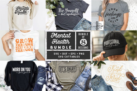 Mental Health svg Bundle - Mental Health svg - dxf - eps - png - Funny svg - Inspirational - Silhouette - Cricut - Digital File SVG Svg Cuttables 