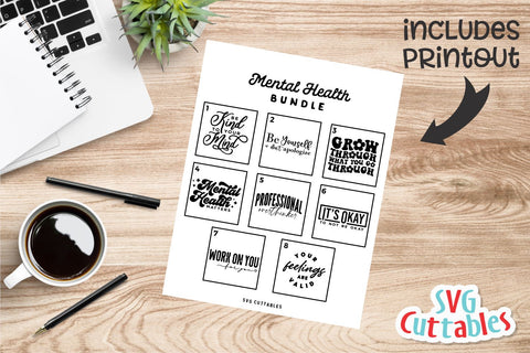 Mental Health svg Bundle - Mental Health svg - dxf - eps - png - Funny svg - Inspirational - Silhouette - Cricut - Digital File SVG Svg Cuttables 