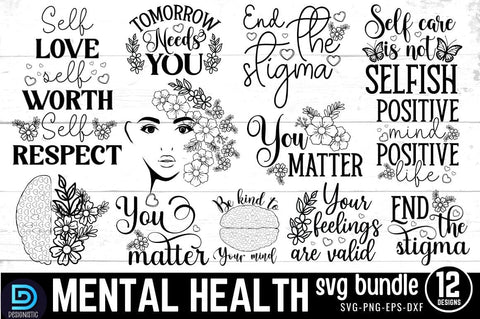 Mental Health SVG Bundle SVG DESIGNISTIC 