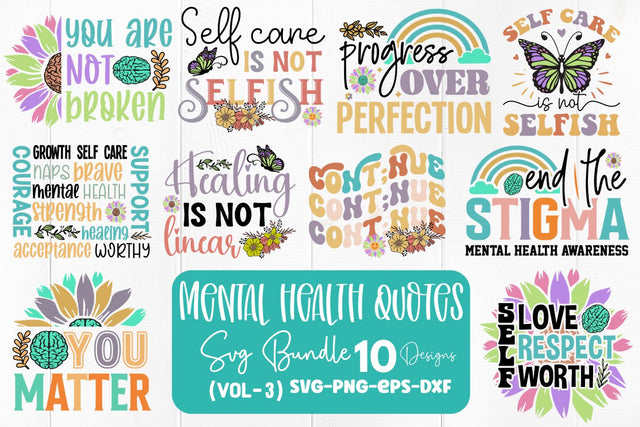 Mental Health SVG Bundle SVG DESIGNS DARK 