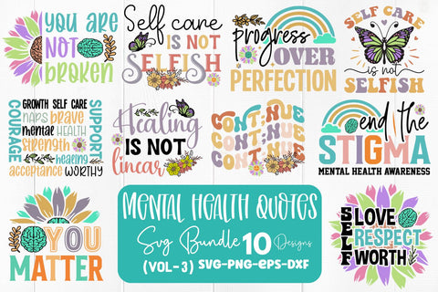 Mental Health SVG Bundle SVG DESIGNS DARK 