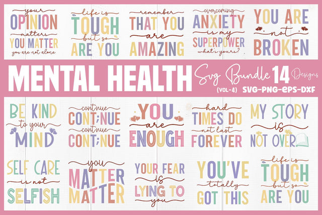 Mental Health SVG Bundle SVG DESIGNS DARK 