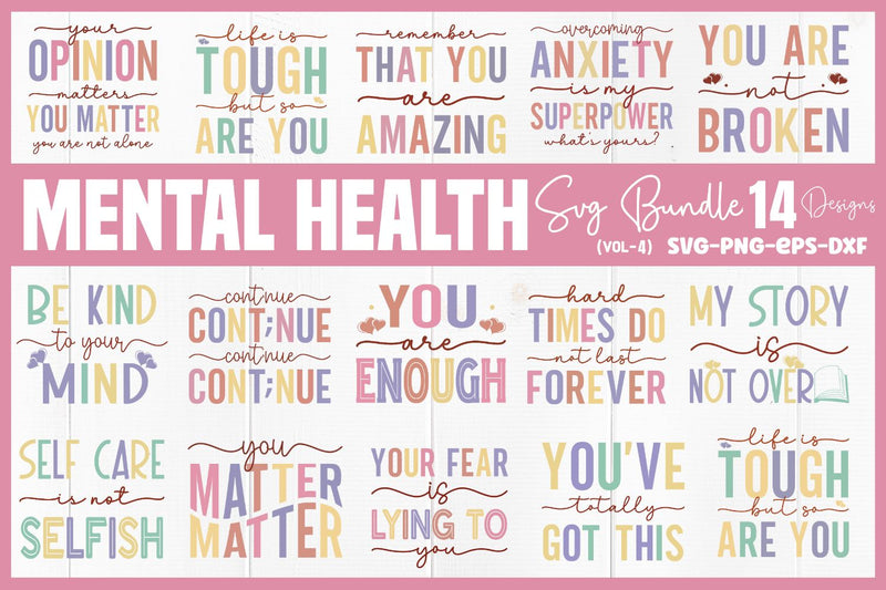 Mental Health SVG Bundle - So Fontsy