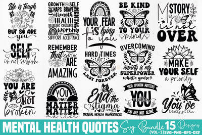 Mental Health SVG Bundle SVG DESIGNS DARK 